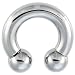 4 Gauge Steel Horseshoe Circular Barbell - 1/2 Inches 8mm Ball