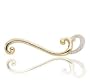 0.10 Carat Diamond Double Curve 14k Yellow Gold Pin