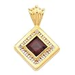 14K Yellow Gold Mozambique Garnet and Diamond Pendant