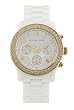 Michael Kors - Women's Glitz Midsize Ceramic Chronograph White MK5237