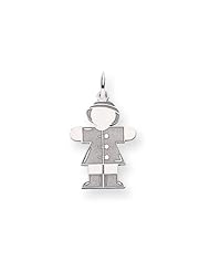 14k White Gold Kid Charm