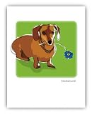 Paper Russells PAGNC503 Grrreen Single Note Card - Dachshund Flower