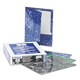 Oxford 50190 Marble Design Laminated Two-Pocket Portfolios, Assorted Colors, 25/Box