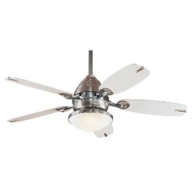 Hunter Fans 25753 48" The Retro Contemporary Indoor Brushed Nickel Ceiling Fan w/ Light & Blades