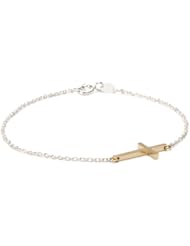 Mizuki Gold and Silver Side Cross Bracelet