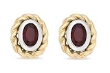 1 3/8 Carat Ruby 14K White and Yellow Gold Earrings