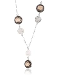 Sterling Silver Faceted Station Y Shaped Necklace, 22"