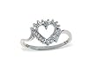 10 KT White Gold Diamond Band Heart 10K Ring Size 7