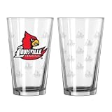 Louisville Cardinals Satin Etch Pint Glass Set