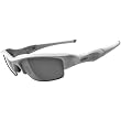 Oakley Flak Jacket Adult Polarized Sport Sportswear Sunglasses - Polished White/Black Iridium