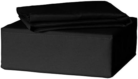 Veratex Bedding Collection Rocket Star Solid Sheet Set, Black, Full Size