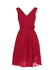 Girls V-neck Lace Chiffon Evening Dress/Homecoming Dress/Bridesmaid Dress/Prom Dress/Wedding Party Dress 