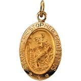 Clevereve's 14K Yellow Gold 15.00X11.00 mm St. Christopher Medal
