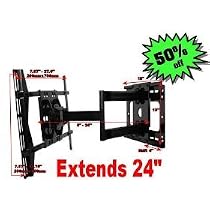 WALL MOUNT BRACKET FOR LCD, PLASMA HDTV 32, 36, 37, 40, 42, 46 50, 52 INCH --EXTENDS OUT TO 24", TILTS, SWIVELS