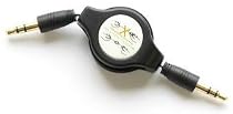 Auxiliary Black Retractable Cable Cord For All MP3/iPod/Cell Phones/Car Stereos 3.5MM