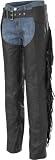 RIVER ROAD FRINGED WOMENS FULL GRAIN LEATHER MOTORCYCLE CHAPS