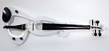 Full Size 4/4 White Electric Violin - Complete Set with Carrying Case and Accessories