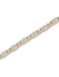 14K Yellow Gold Oval Opal Bracelet