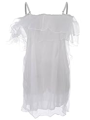  Sheer Off the Shoulder  Dress With Ruffles