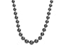 Sterling Silver 10-14mm Black Masami Shell Pearl Necklace with Cubic Zirconia Clasp, 18"