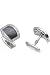 18k White Gold & Diamonds Cufflinks with Dark Mother of Pearl Gemstones by Herzog