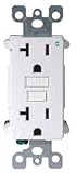 Leviton 7899-KW Test and Reset Buttons Match Face 20-Amp 125-Volt SmartLock PRO Duplex GFCI Receptac