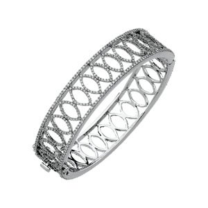 Genuine IceCarats Designer Jewelry Gift 14K White Gold Diamond Bangle Bracelet. 5 1/4 Ct Tw Diamond Bangle Bracelet Diamond Bangle Bracelet In 14K White Gold