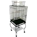 New Parrot Bird Cage Plays W/Stand On Wheels 20x20x58 *Black*