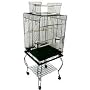 New Parrot Bird Cage Plays W/Stand On Wheels 20x20x58 *Black*