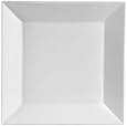 CAC China KSE-16 Kingsquare 10-Inch Porcelain Square Plate, Super White, Box of 12