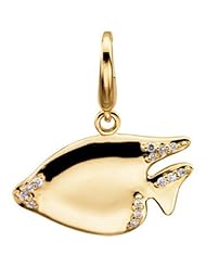 14K Yellow Gold .07 CTTW Diamond Sunfish Charm