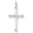Sterling Silver Satin Finish Cross Pendant