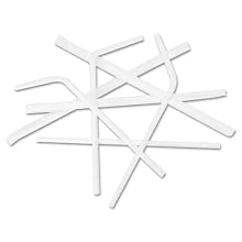 Boardwalk 381 White Wrapped Jumbo Flex Straw, 7.625" Length (24 Packs of 400)