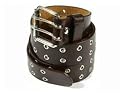 MENS/WOMENS BROWN TWO METAL ROW PUNK LEATHER BELTS