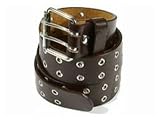 MENS/WOMENS BROWN TWO METAL ROW PUNK LEATHER BELTS