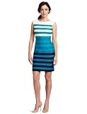 Evan Picone Womens Evan Picon Ponte Border Stripe Dress