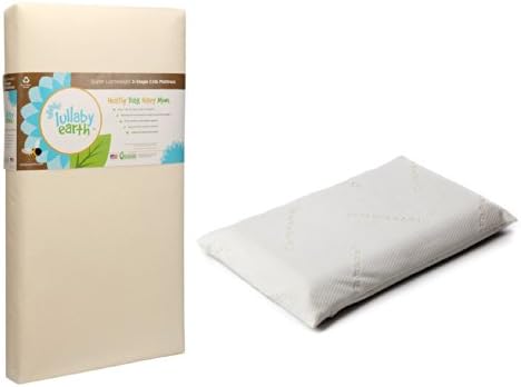 Lullaby Earth Super Lightweight Stage 2 Crib Mattress with ClevaFoam Baby Pillow