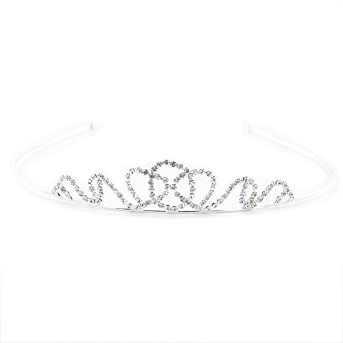 Wedding Party Bridal Bridesmaid Flower Girl Double Heart Crown Headband Tiara