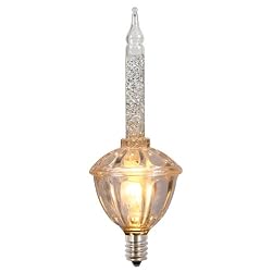 Pack of 3 Clear with Silver Glitter C7 Bubble Light Christmas Replacement Bulbs