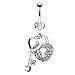 Surgical Steel Clear Key Heart and Heart Locket Belly Button Naval Dangle 14 Gauge B29