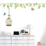 Home Decor Mural Art Wall Paper Stickers -Butterflies and Bird cages SWST-11