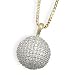 Celebrity 3-Ball 283 CZ Stone 14K Gold and Sterling Silver Necklace