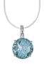 Boma Sterling Silver Round Cut Light Blue Topaz Necklace, 18"