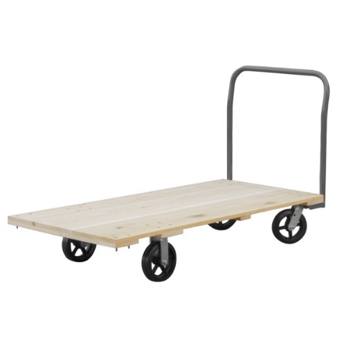 Akro-Mils RPT24485J5M8GY 24-Inch  by 48-Inch  Industrial Grade Hard Wood Platform Truck with Open Handle and 8-Inch  Mold-On Rubber Casters with  1500-Pound capacity On Sale