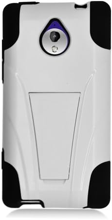 Eagle Cell Hybrid Case with Y Style Kickstand for HTC Tiara/8XT - Retail Packaging - Black/White