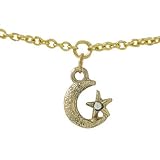 Belly Chain 14k Gold Plated with Moon & Star Charm