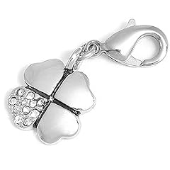 Charms Anh�nger f�r Bettelarmband Kleeblatt mit Strass