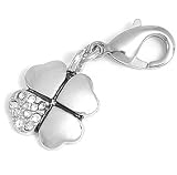 Charms Anh�nger f�r Bettelarmband Kleeblatt mit Strass