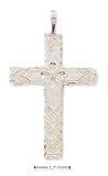 Sterling Silver DC Center Flower With Arrow Edge Cross Charm