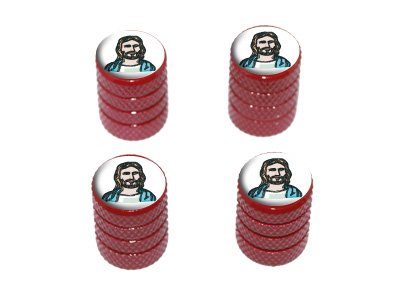 Buy Jesus - Religious Christian - Tire Rim Wheel Valve Stem Caps - Red